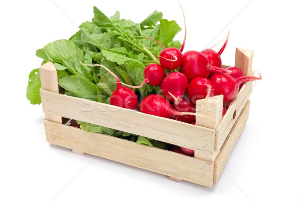 Fraîches rouge radis caisse bois alimentaire [[stock_photo]] © erierika