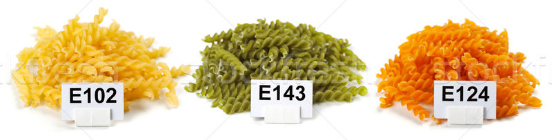 Bunches of artificially colored pasta Stock photo © erierika
