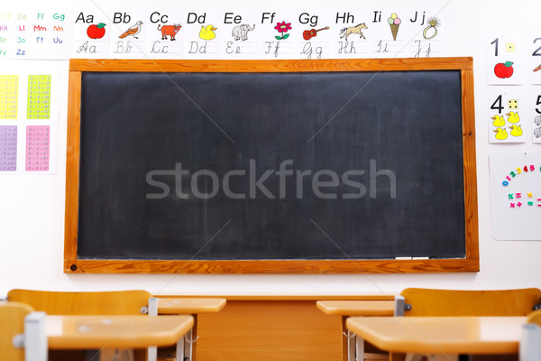 üres alapfokú osztályterem fekete tábla oktatási Stock fotó © erierika