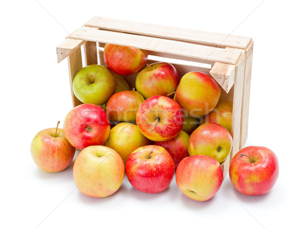 Ripe apples in wooden crate Stock photo © erierika