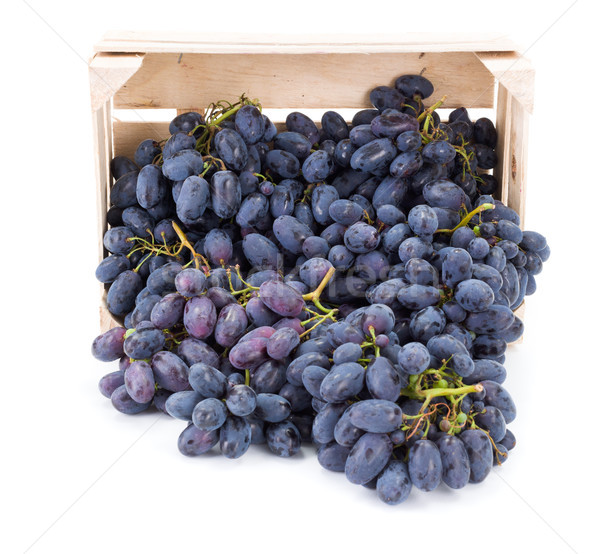 Red table grapes (Vitis) in wooden crate Stock photo © erierika