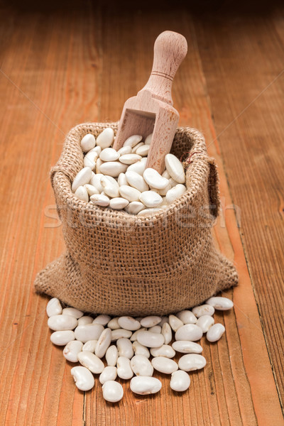 Haricot beans in burlap bag Stock photo © erierika