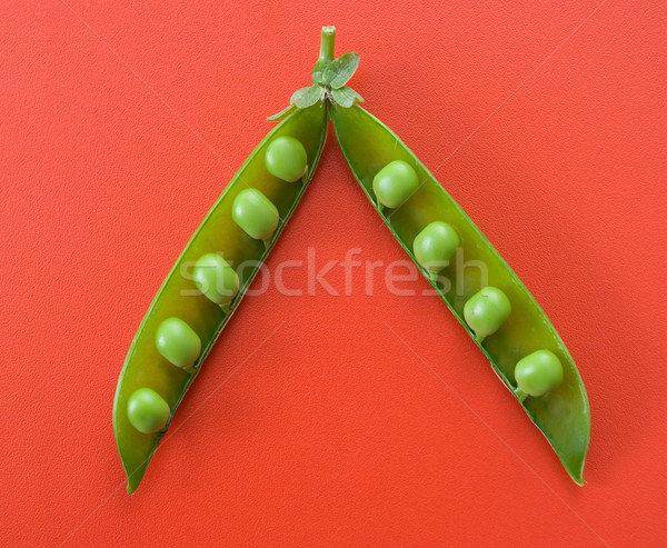 Zöld hüvely felső kilátás nyitva piros Stock fotó © erierika