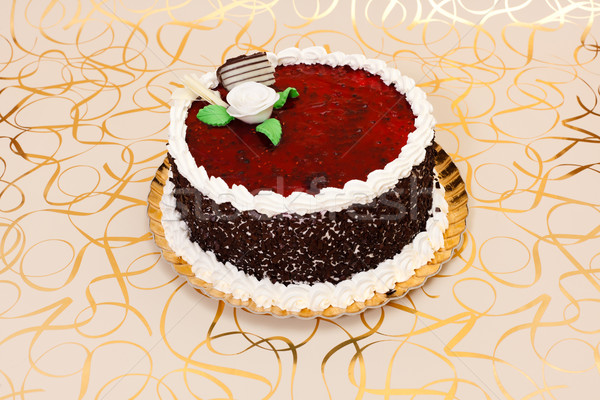 蛋糕 紅色 水果 白 杏仁 商業照片 © erierika