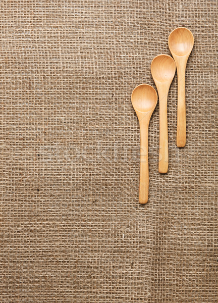 Linen background with spoon Stock photo © erierika