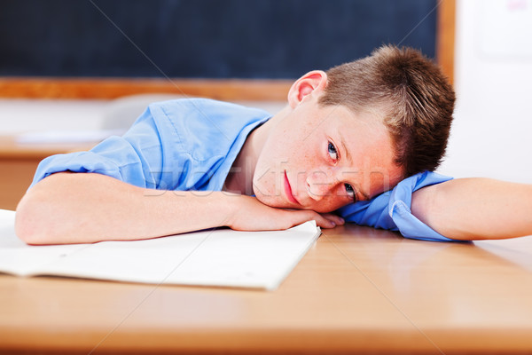 男子生徒 教室 疲れ ベンチ 学生 ストックフォト © erierika