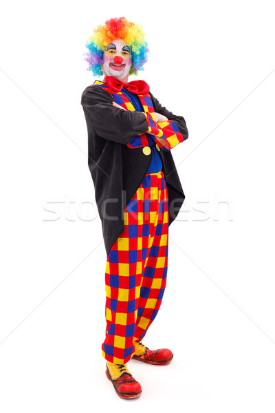 Orgoglioso clown piedi colorato indossare piegato Foto d'archivio © erierika