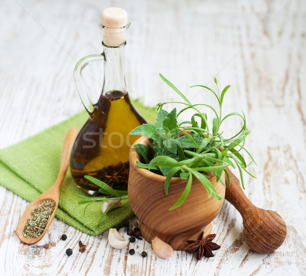 Fresche erbe aglio natura cucina verde Foto d'archivio © Es75