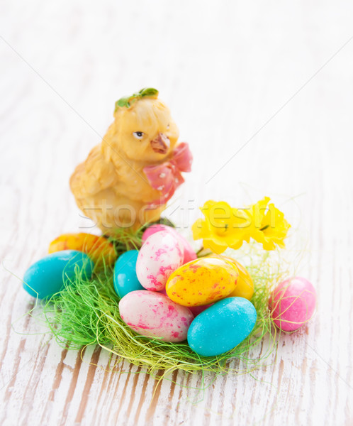 œufs de Pâques coloré bois alimentaire nature oeuf [[stock_photo]] © Es75