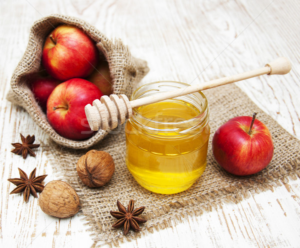fresh honey with  spices and apples Stock photo © Es75