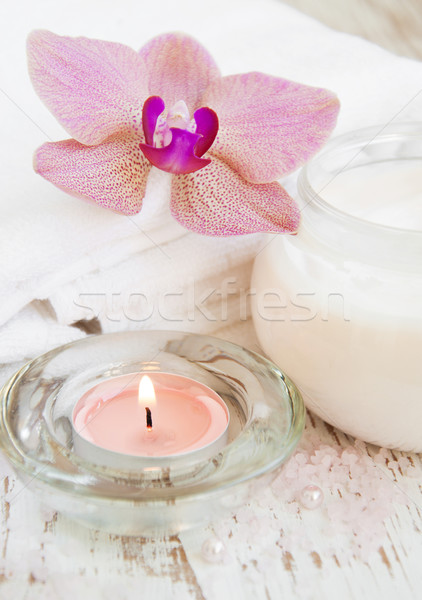 Hidratáló krém rózsaszín orchideák konténer kozmetikai Stock fotó © Es75