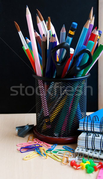 School Blackboard klein elementair krijtjes Stockfoto © Es75