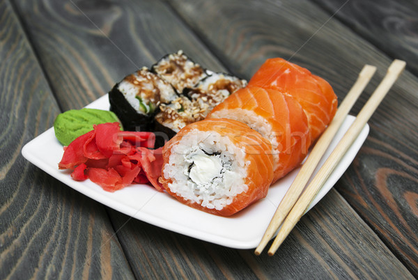 Japans sushi plaat wasabi gember Stockfoto © Es75