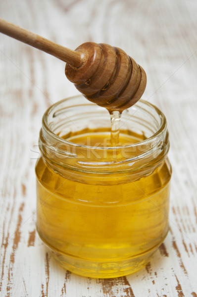 Honing jar houten hout eten dessert Stockfoto © Es75