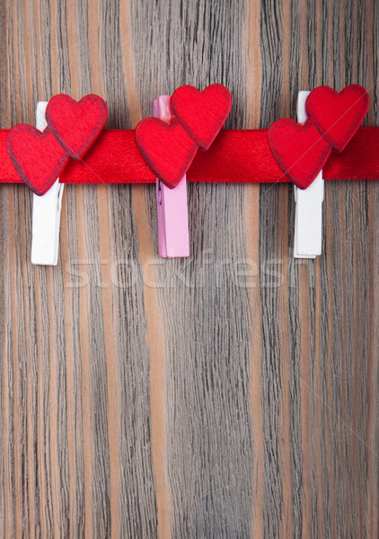 Pins with red hearts Stock photo © Es75