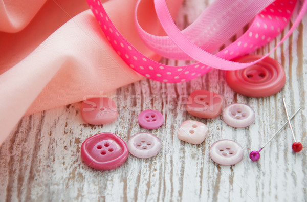 Schneider Nähen rosa Farben abstrakten Werkzeuge Stock foto © Es75