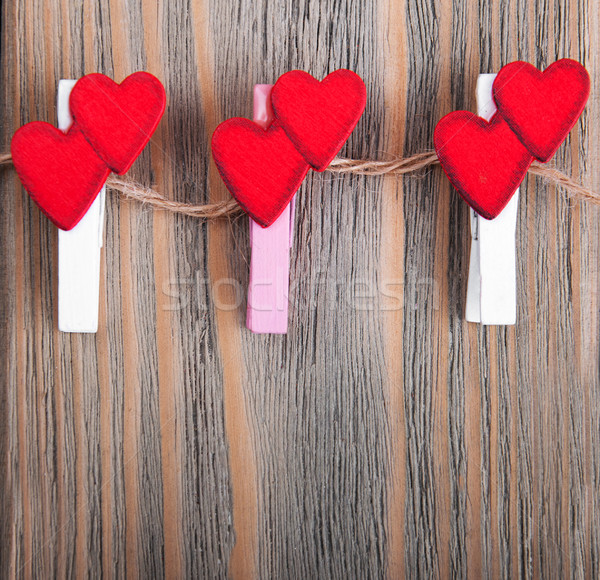 Pins with red hearts Stock photo © Es75