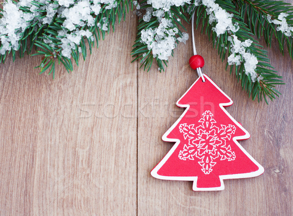 Natale decorazione giocattolo evergreen ramo legno Foto d'archivio © Es75