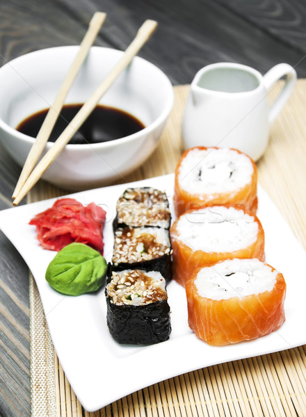 Japans sushi plaat wasabi gember Stockfoto © Es75