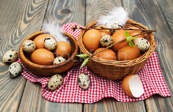 different types of eggs in a basket Stock photo © Es75