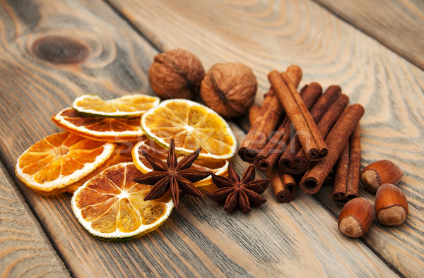 Stock photo: Spices and dried oranges