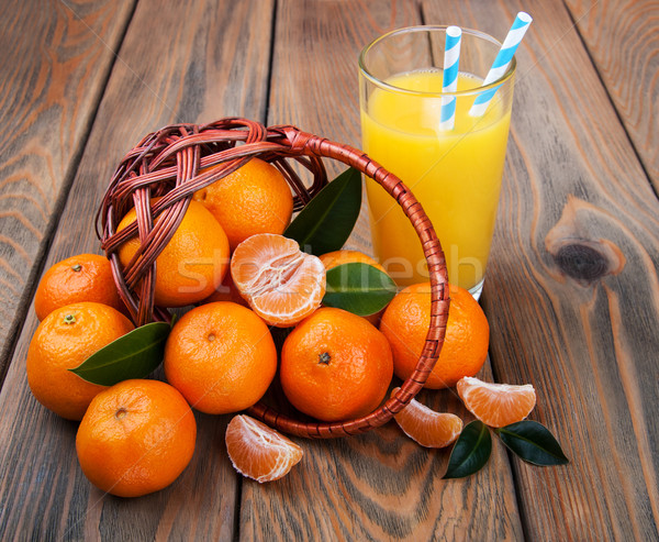 Vers citrus sap oranje oude houten tafel Stockfoto © Es75
