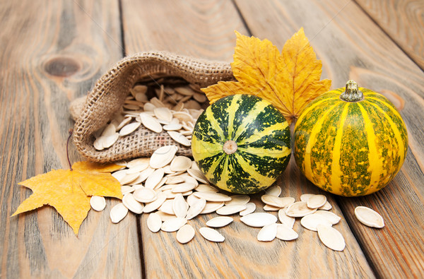 Stock photo: autumn pumpkins