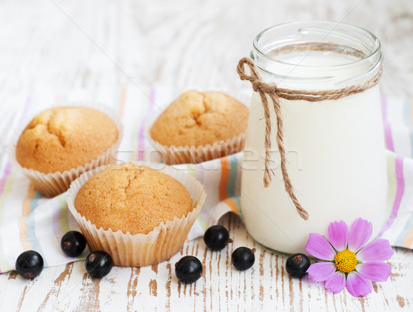 Foto stock: Naturales · yogurt · frescos · torta · verde · beber