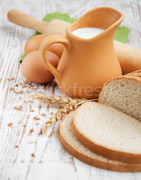 Latte pane ancora vita uova alimentare mangiare Foto d'archivio © Es75