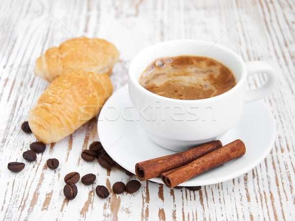 Stock photo: Croissant  with Coffee