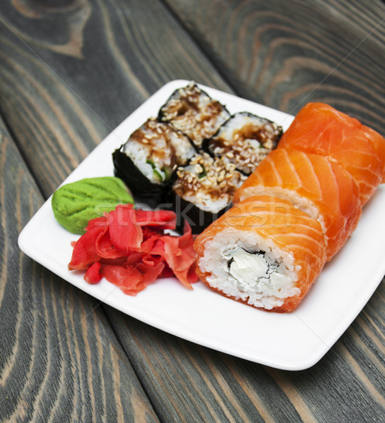 Japans sushi plaat wasabi gember Stockfoto © Es75