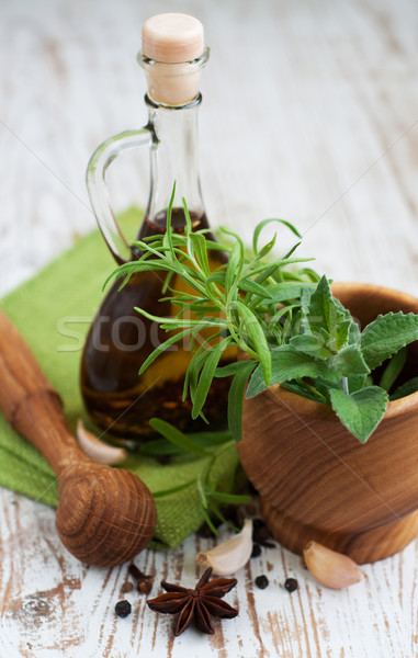 Fresche erbe aglio natura cucina verde Foto d'archivio © Es75