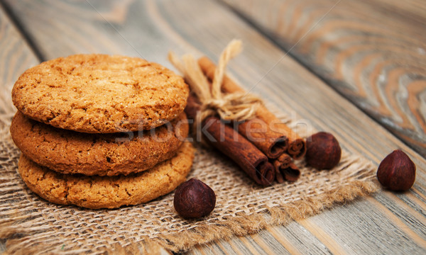 Cookies vecchio legno cioccolato gruppo Foto d'archivio © Es75
