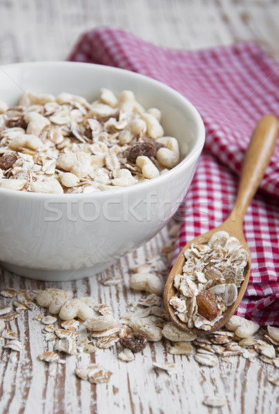 Getreide Rosine Frühstück Schüssel Essen Mais Stock foto © Es75