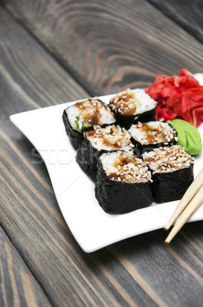 Japans sushi plaat wasabi gember Stockfoto © Es75