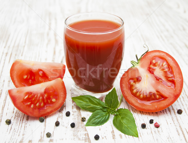 Stok fotoğraf: Domates · suyu · cam · taze · domates · yaprak · arka · plan