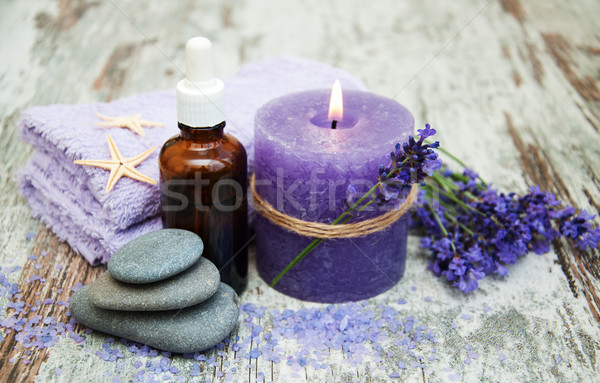 Lavanda spa prodotti fiori legno fiore Foto d'archivio © Es75