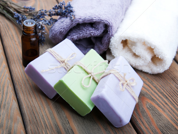 Handmade lavender soap and oil Stock photo © Es75
