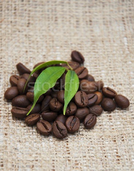 Koffiebonen oude frame groene zwarte Stockfoto © Es75