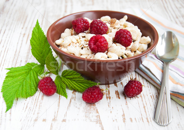 Saine déjeuner fraîches matin bol muesli [[stock_photo]] © Es75