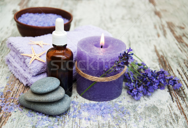 Lavanda spa prodotti fiori legno fiore Foto d'archivio © Es75