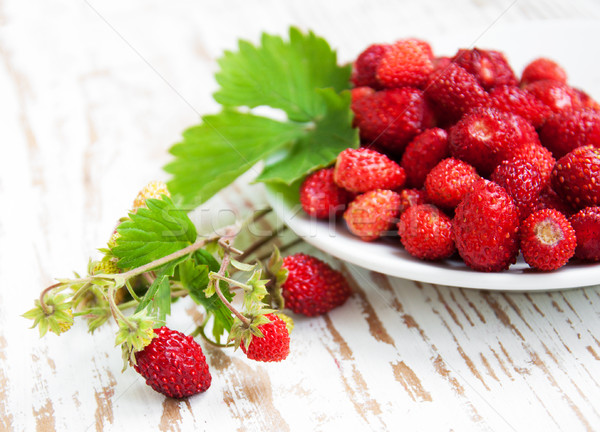 Wild strawberry in a plate Stock photo © Es75