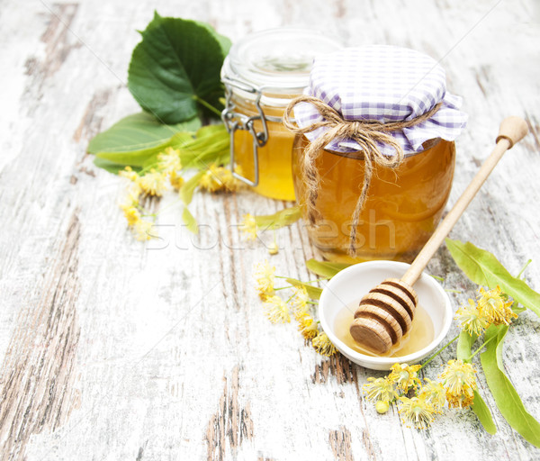 Jar honing bloemen houten bloem Stockfoto © Es75