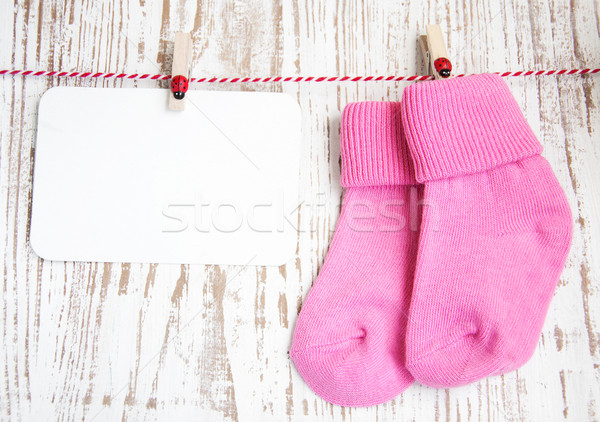 Baby socks and greeting card Stock photo © Es75