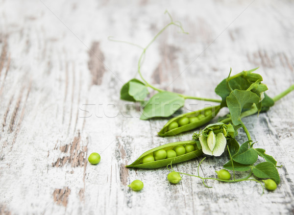 green peas with leaf and flower Stock photo © Es75