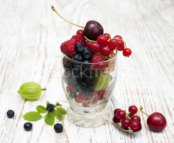 Stockfoto: Vers · bessen · houten · voedsel · natuur · blad