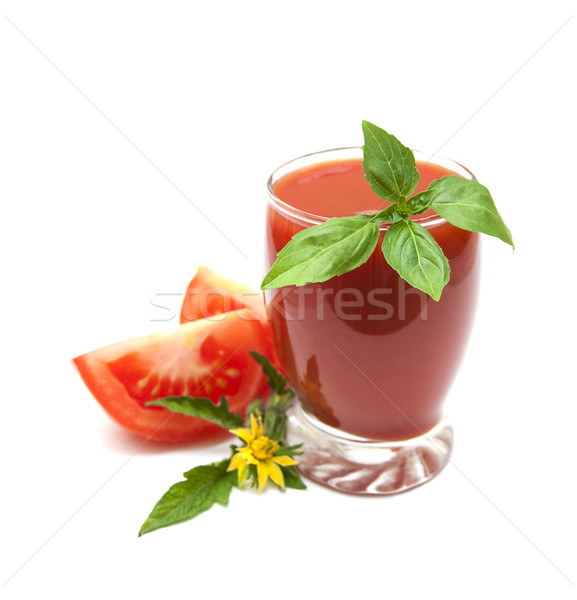 Domates suyu cam taze domates doğa yaprak Stok fotoğraf © Es75