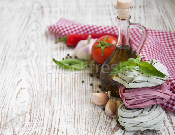 Foto stock: Ingredientes · italiano · macarrão · comida · Óleo