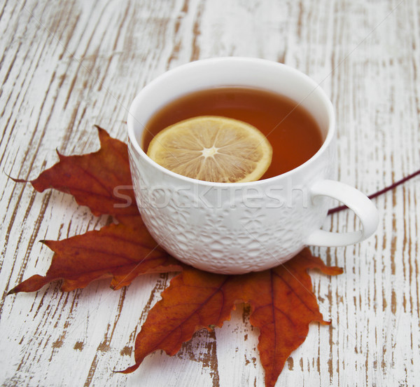 Cup of hot tea with lemon Stock photo © Es75