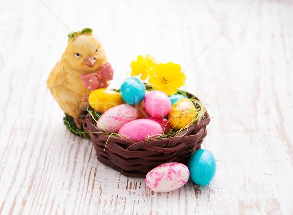 Easter eggs colorato legno alimentare natura uovo Foto d'archivio © Es75